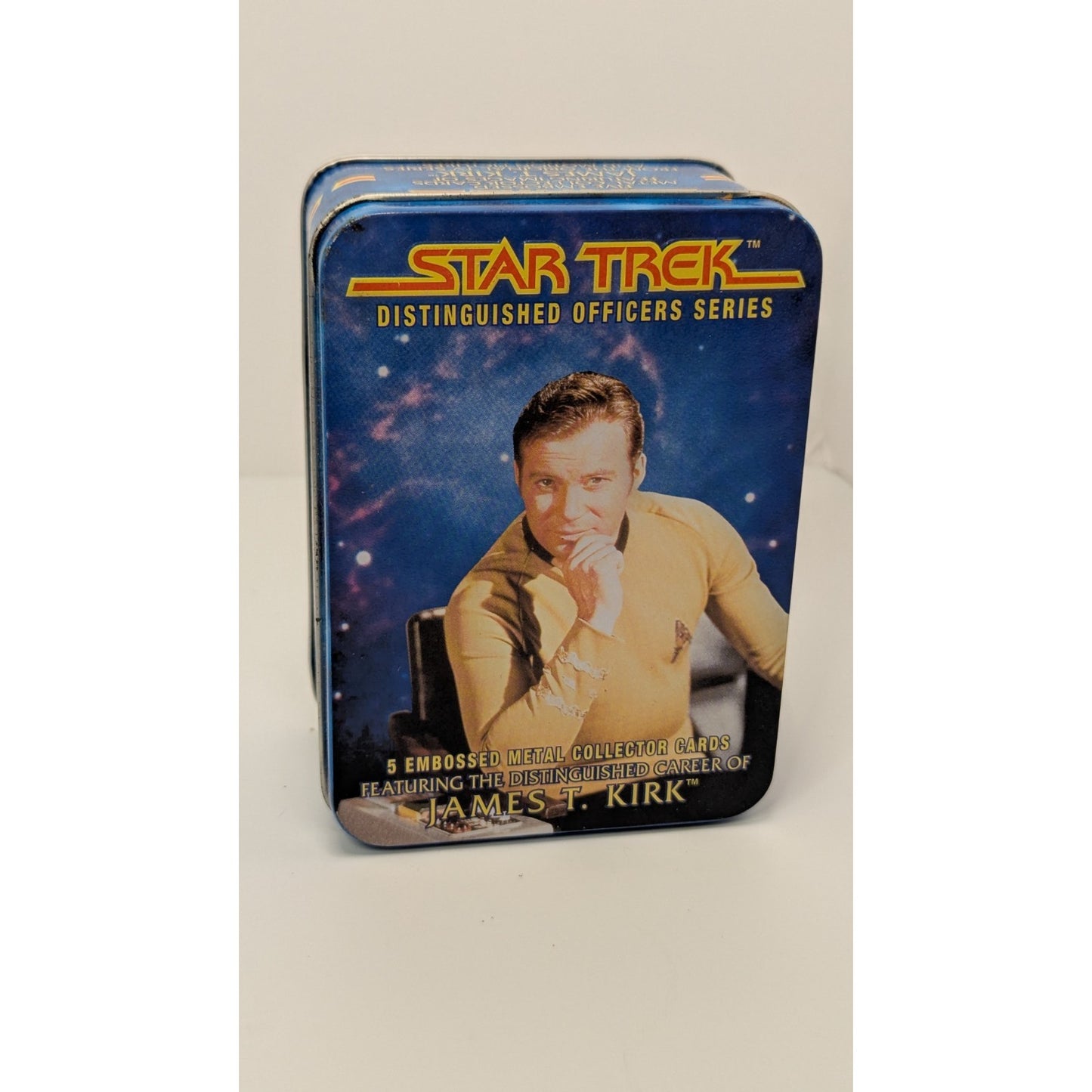 1997 Star Trek Distinguished Officers Series James Kirk Tin w/ Embossed Metal Cards
