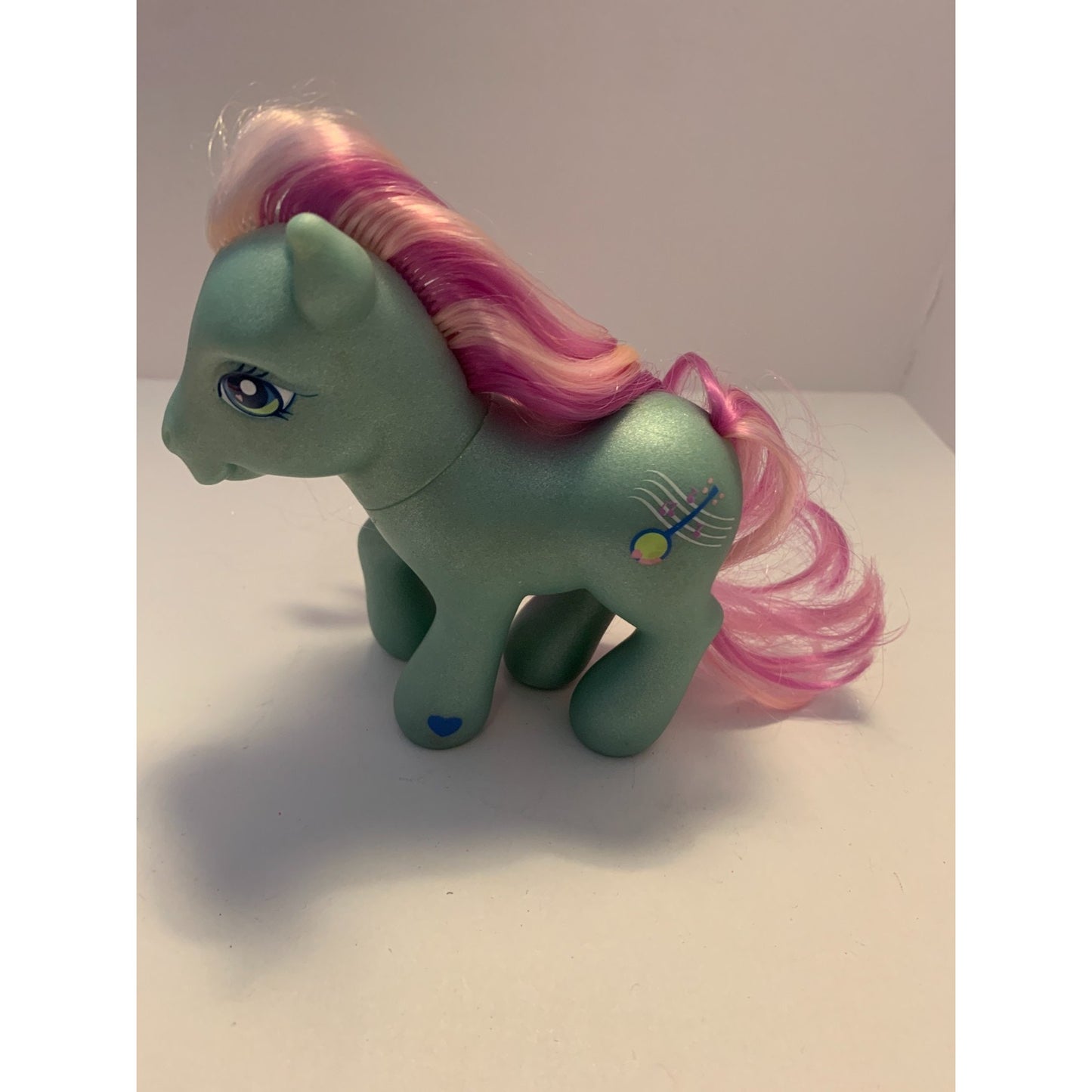 Vintage MLP G3 My Little Pony Banjo Blue Shimmery Pink Hair 2002 Hasbro
