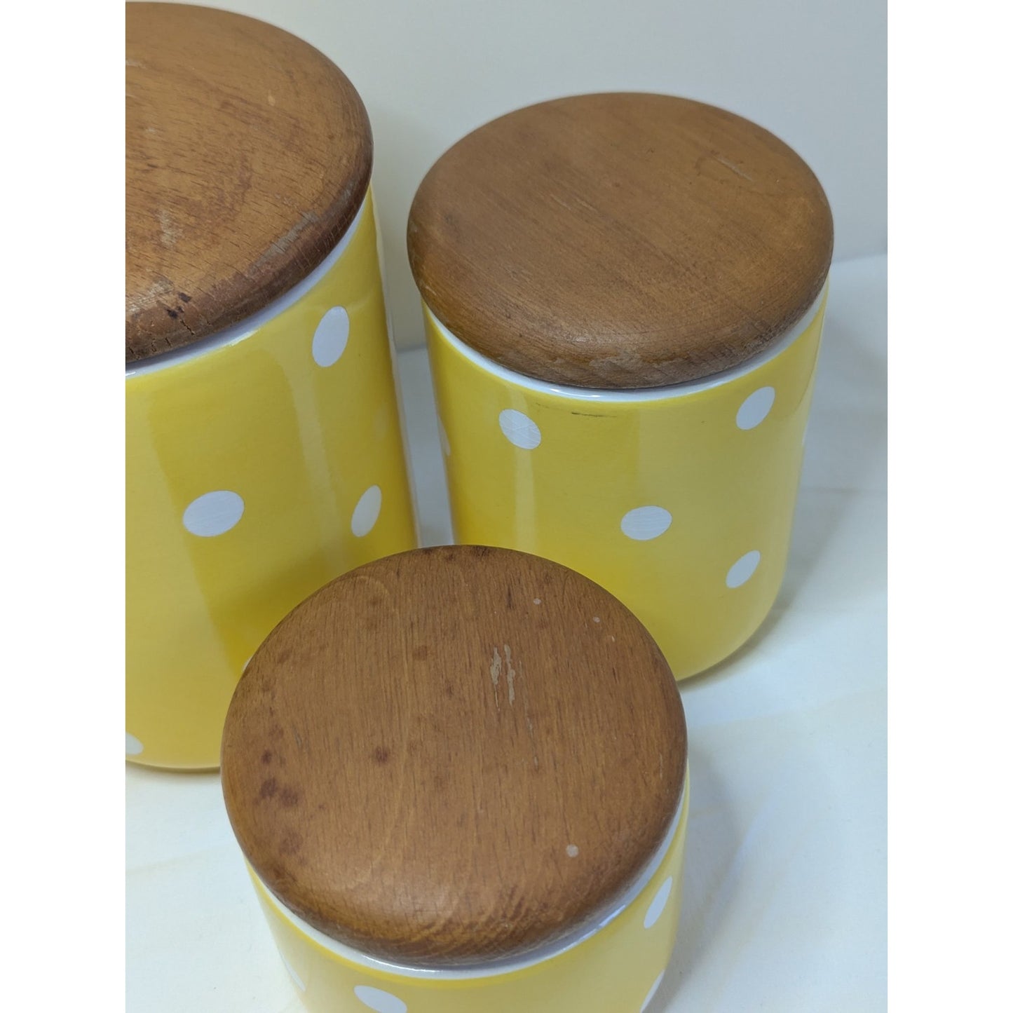 WAECHTERSBACH Vintage Ceramic Canisters Lot 4 Yellow Storage Jars W. Germany