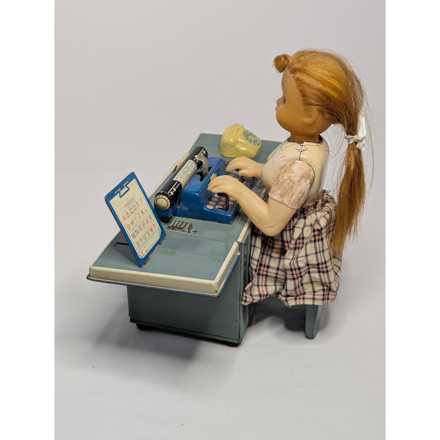 Vintage Linemar Tin Toy Miss Friday The Typist Battery Powered Retro Japan