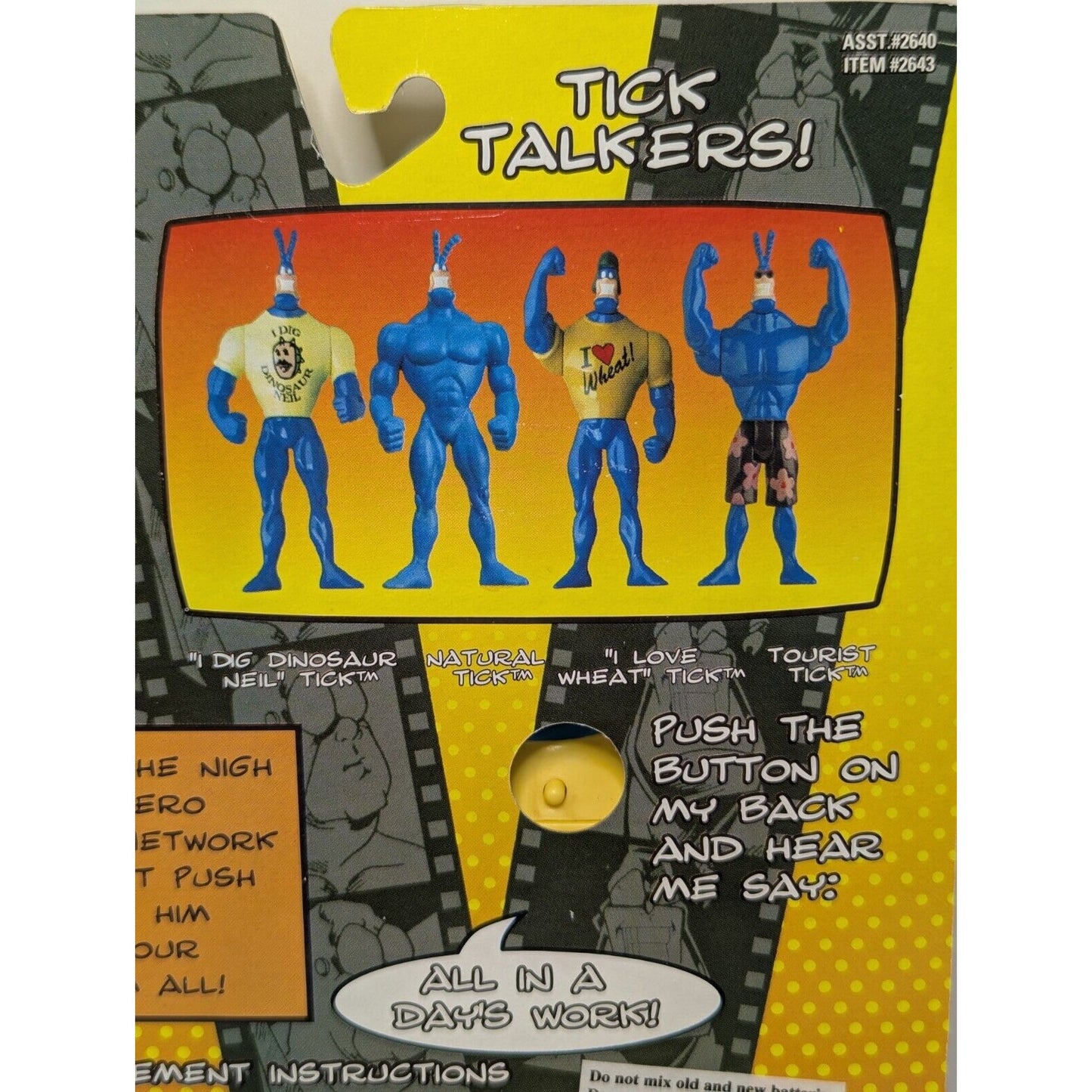 Vintage Bandai 1995 Talking The Tick I Dig Dinosaur Neil Sealed Action Figure