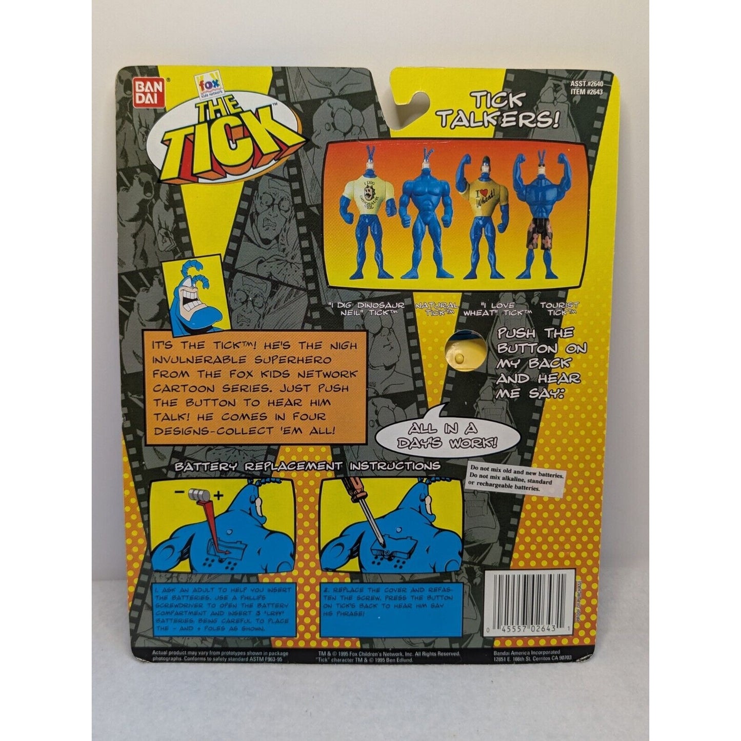 Vintage Bandai 1995 Talking The Tick I Dig Dinosaur Neil Sealed Action Figure