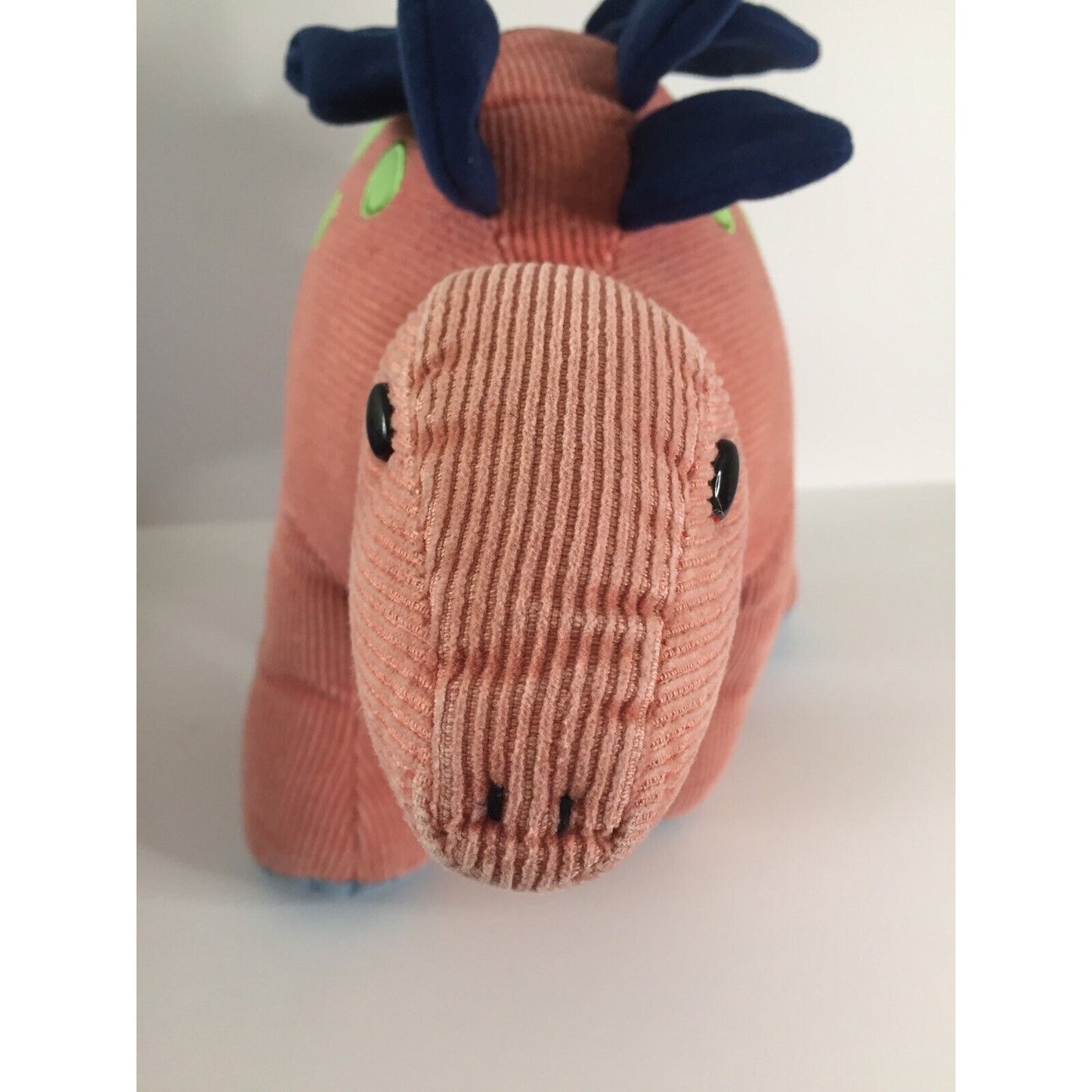 Vtg Gund Aaahh Dinosaur Plush Corduroy Steggy 16” Long Rusty Red Stuffed Animal
