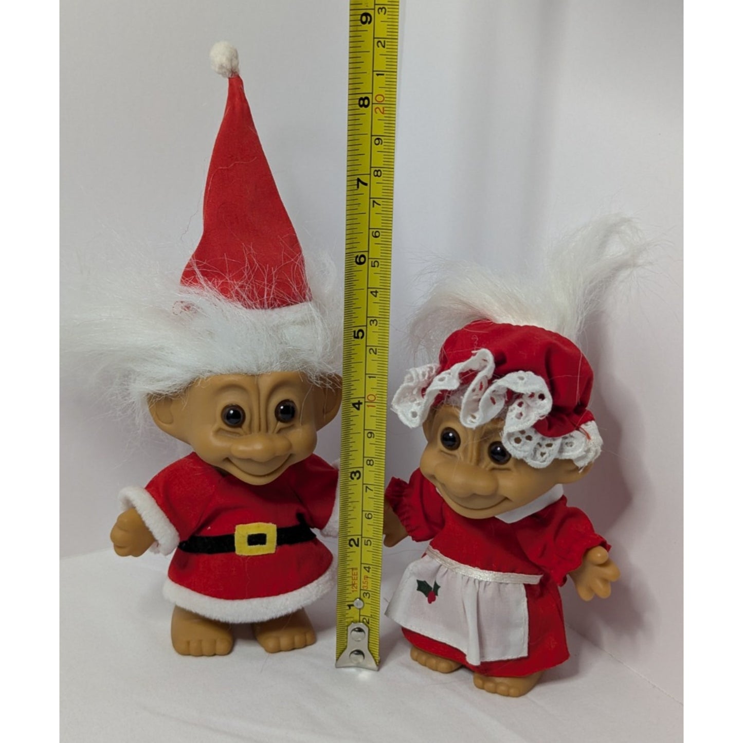 Vintage Mr. & Mrs. Santa Claus Christmas Troll Lot Russ Item # 18278 & 18279