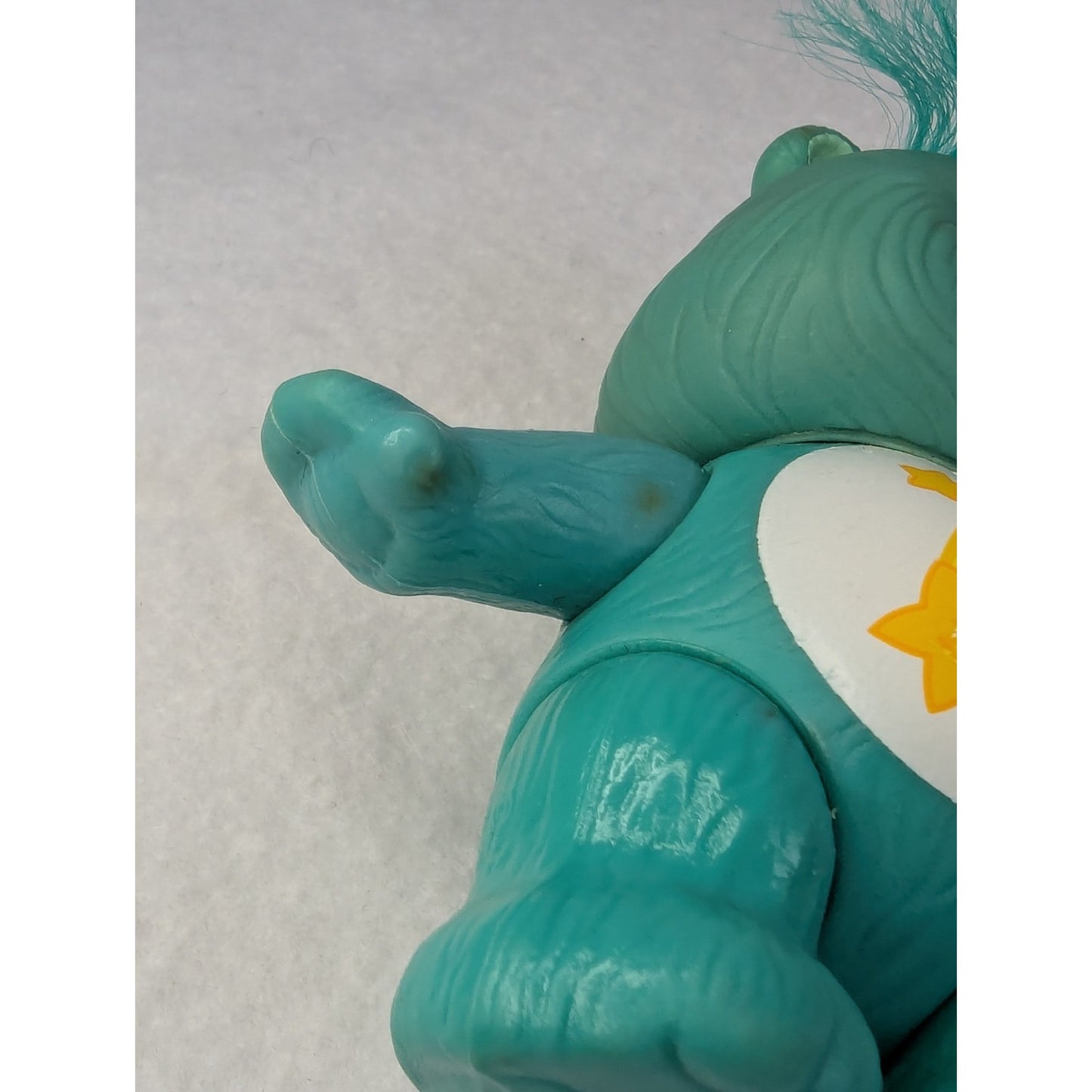 Vintage 1980's American Greetings CARE BEARS Wish Bear PVC Figure Turquoise 3.25"
