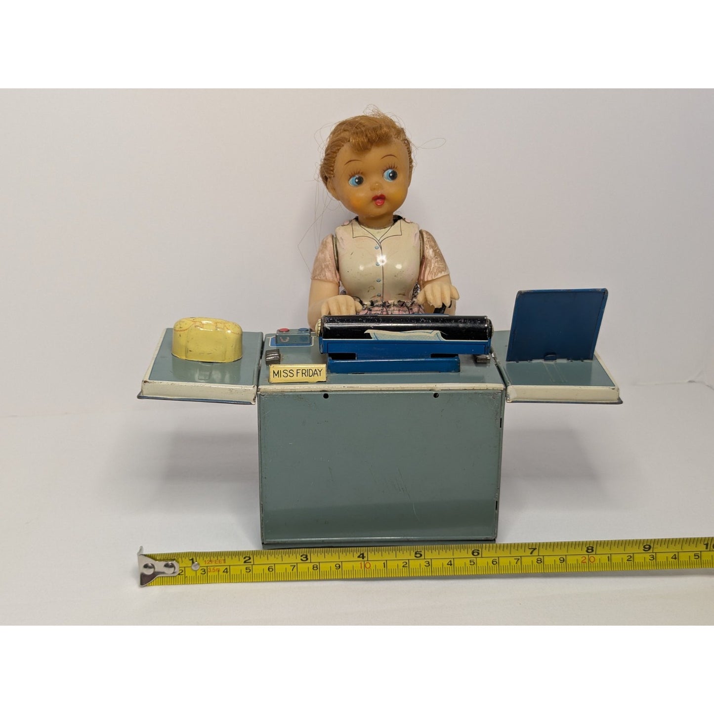 Vintage Linemar Tin Toy Miss Friday The Typist Battery Powered Retro Japan