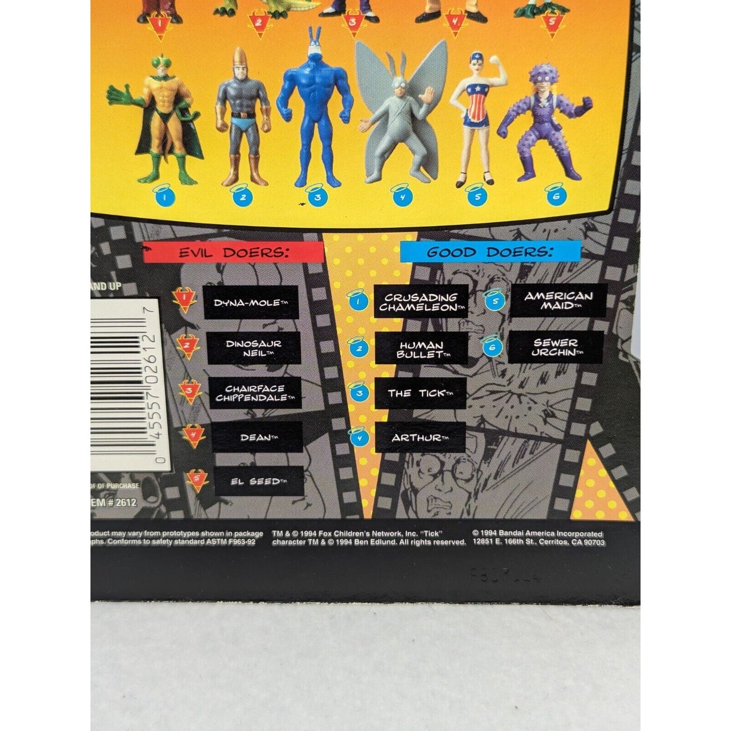 Vintage The Tick Small Crusading Chameleon Collectible Figure Bandai 1994 Sealed