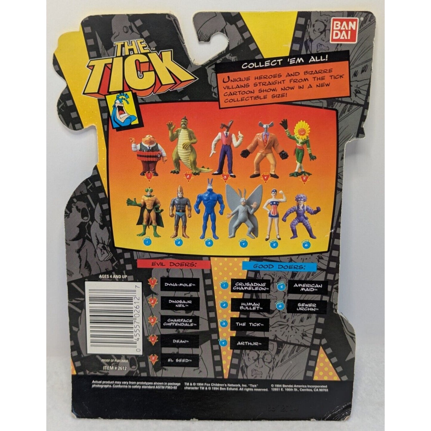 Vintage 1994 The Tick DEAN mini PVC Action Figure Figurine NEW Sealed