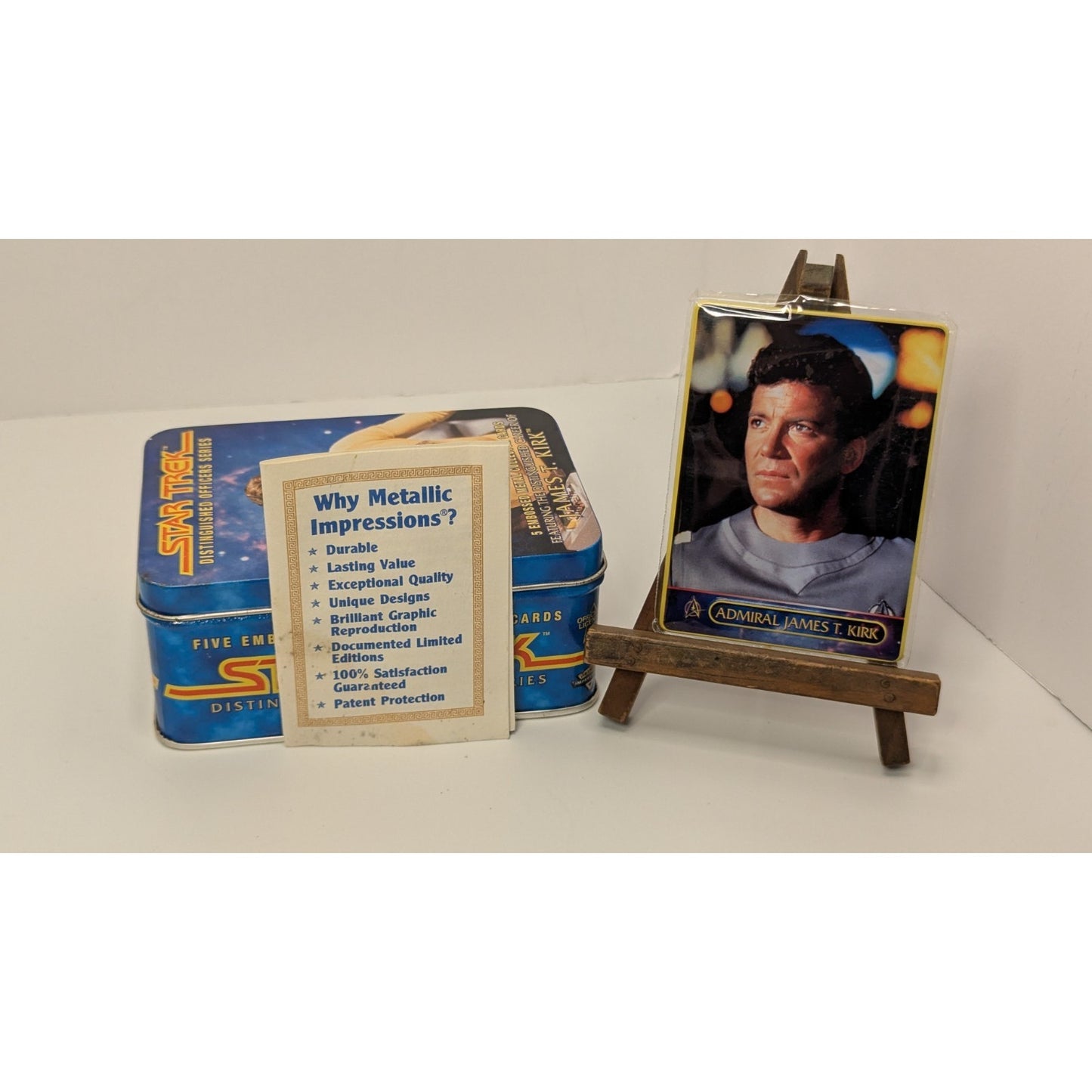 1997 Star Trek Distinguished Officers Series James Kirk Tin w/ Embossed Metal Cards