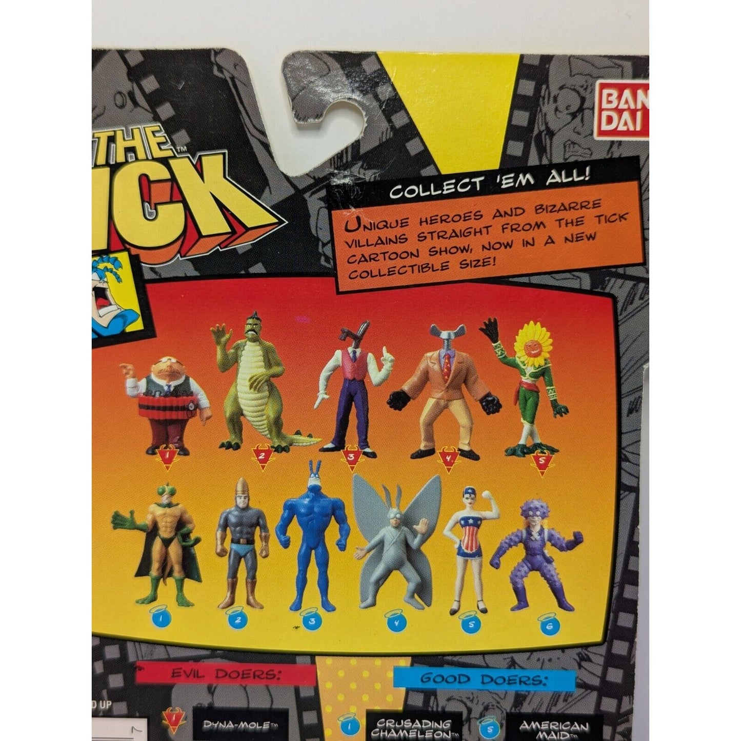 Vintage The Tick Small Crusading Chameleon Collectible Figure Bandai 1994 Sealed