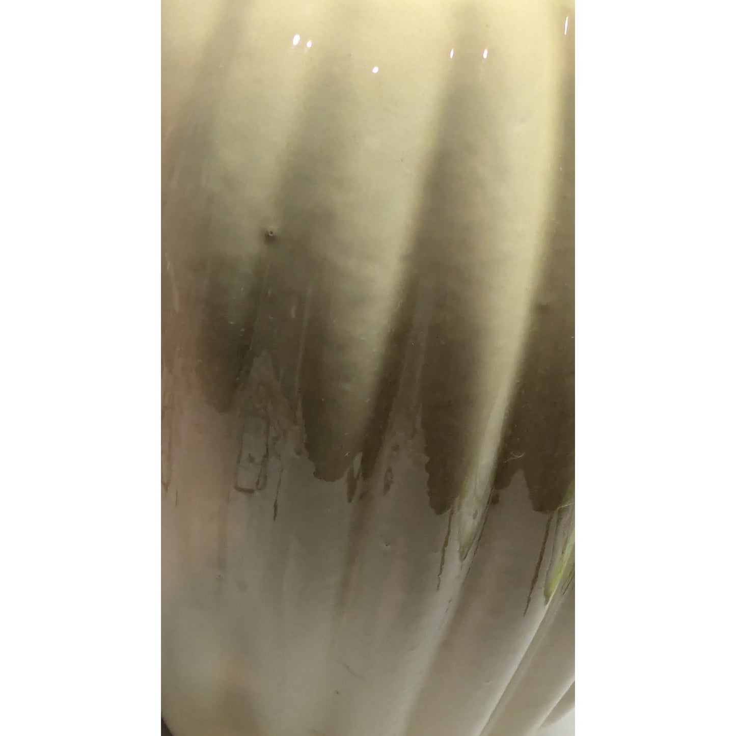 Haeger 11.25" Cream Ribbed Vase # 8434 Mid Century Modern USA Stamped