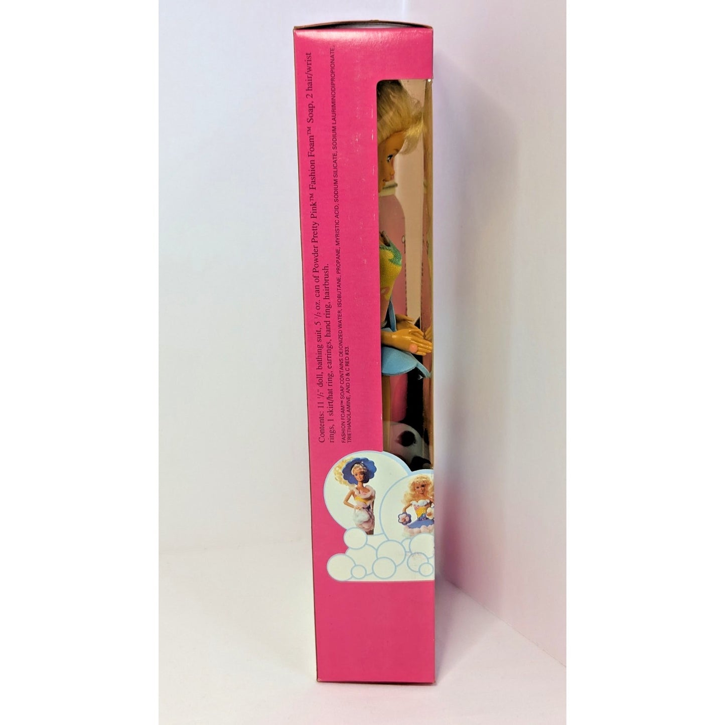 Vintage Mattel Barbie Doll 1990 Bathtime Fun Blonde Pink Fashion Foam Sealed