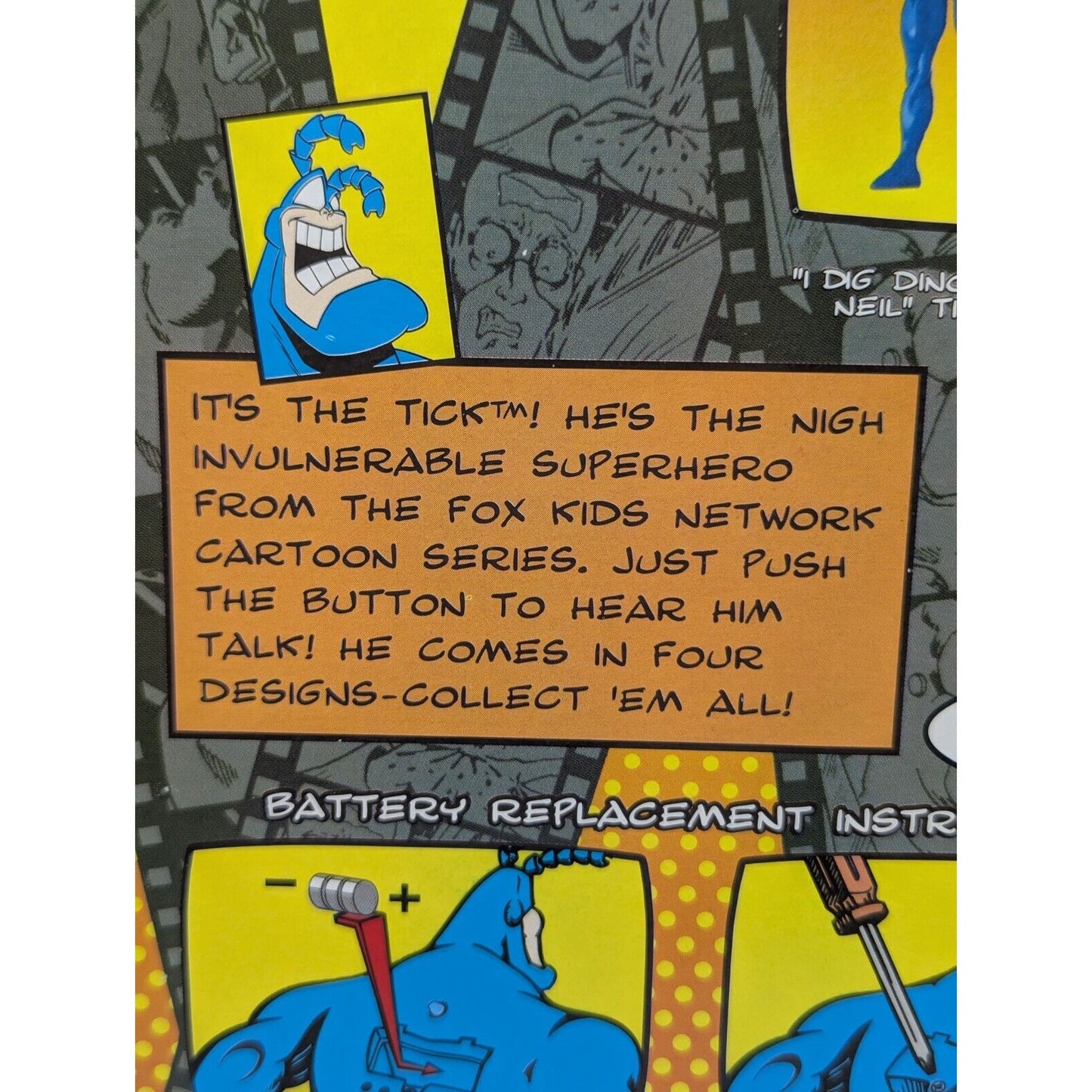 Vintage Bandai 1995 Talking The Tick I Dig Dinosaur Neil Sealed Action Figure