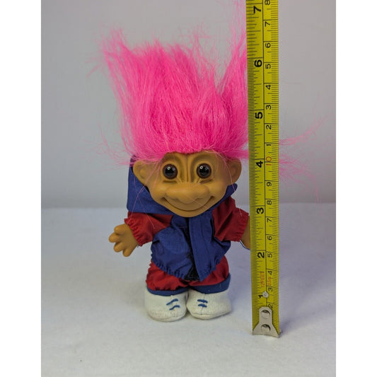 Vintage Russ 4" Troll Doll Jogger Runner Track Suit Sneakers Pink Hair