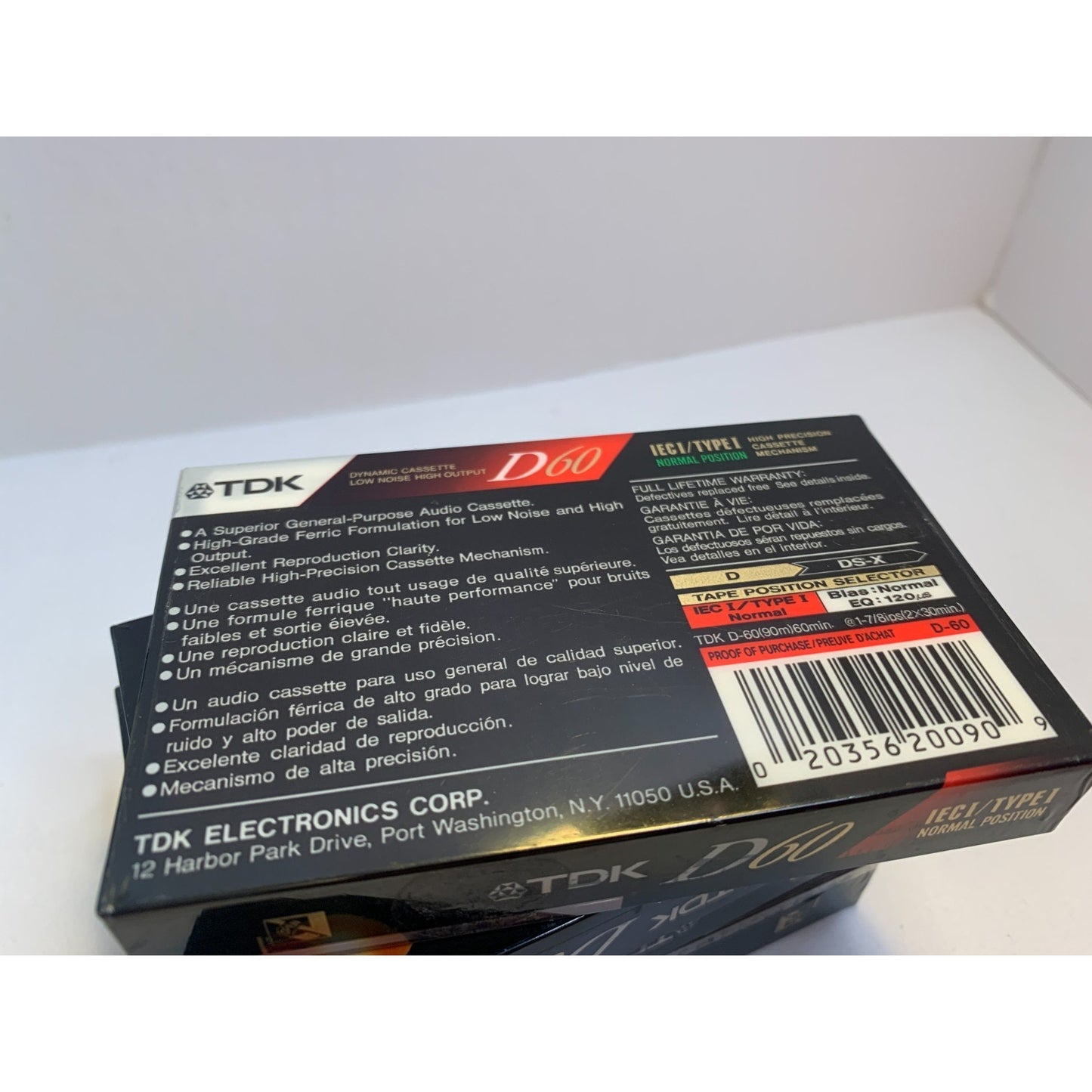 Lot of 4 TDK D60 High Output Audio Cassette Tapes Blank IECI/TYPE I NEW Sealed