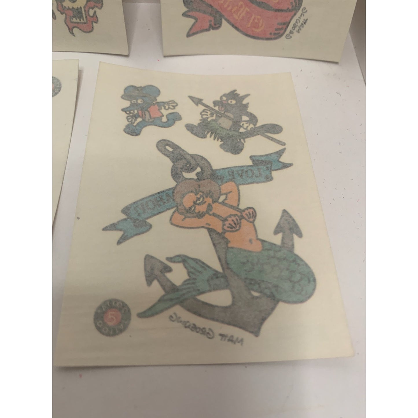 Lot of 8 The Simpsons 1993 Skybox Trading Cards Individual Temporary Tattoos