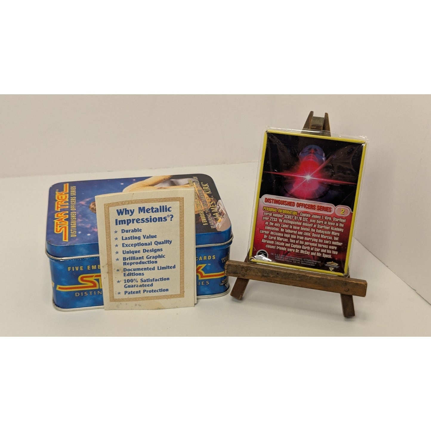 1997 Star Trek Distinguished Officers Series James Kirk Tin w/ Embossed Metal Cards