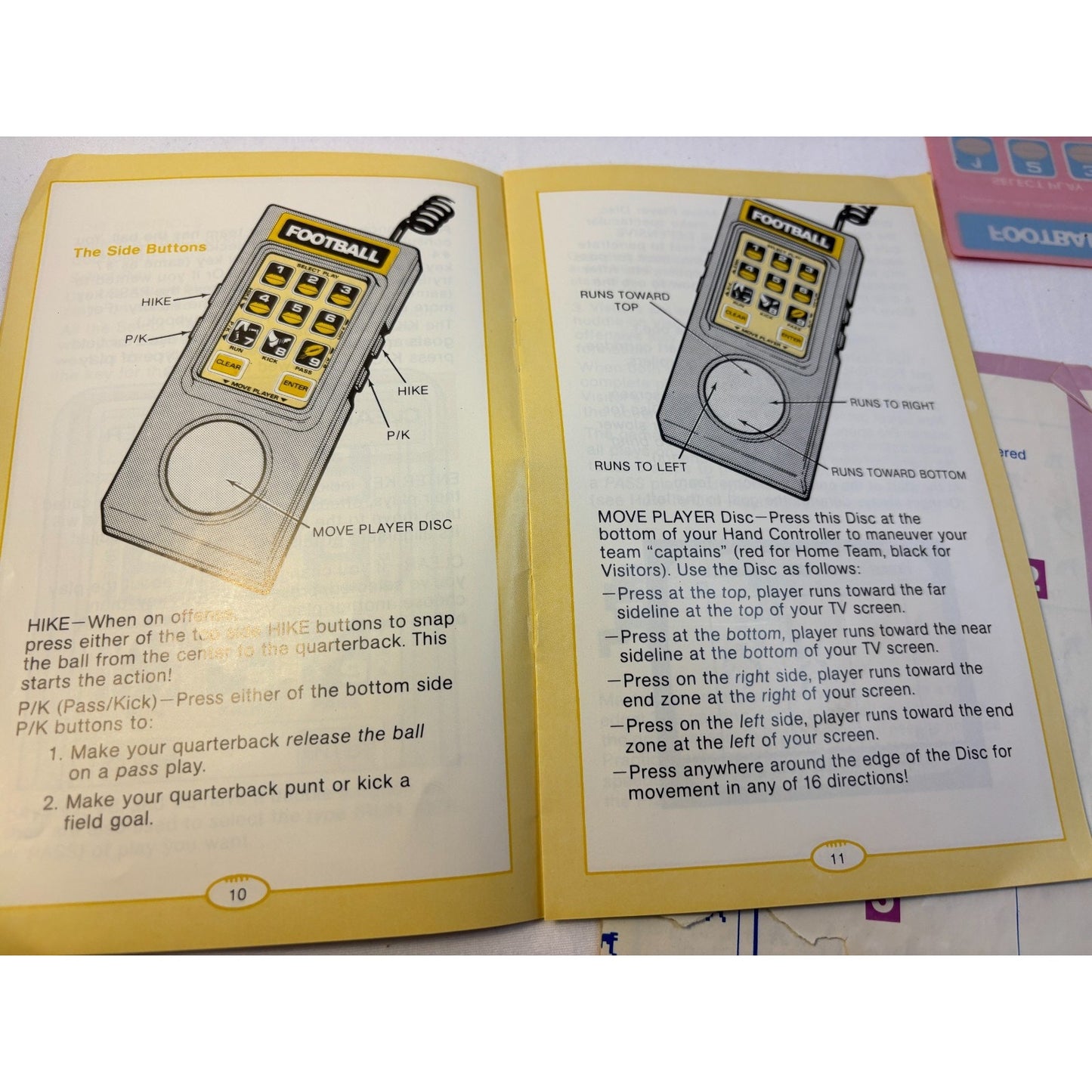 NFL Football Intellivision Video Game Cartridge Manual Playbook Overlays Tested