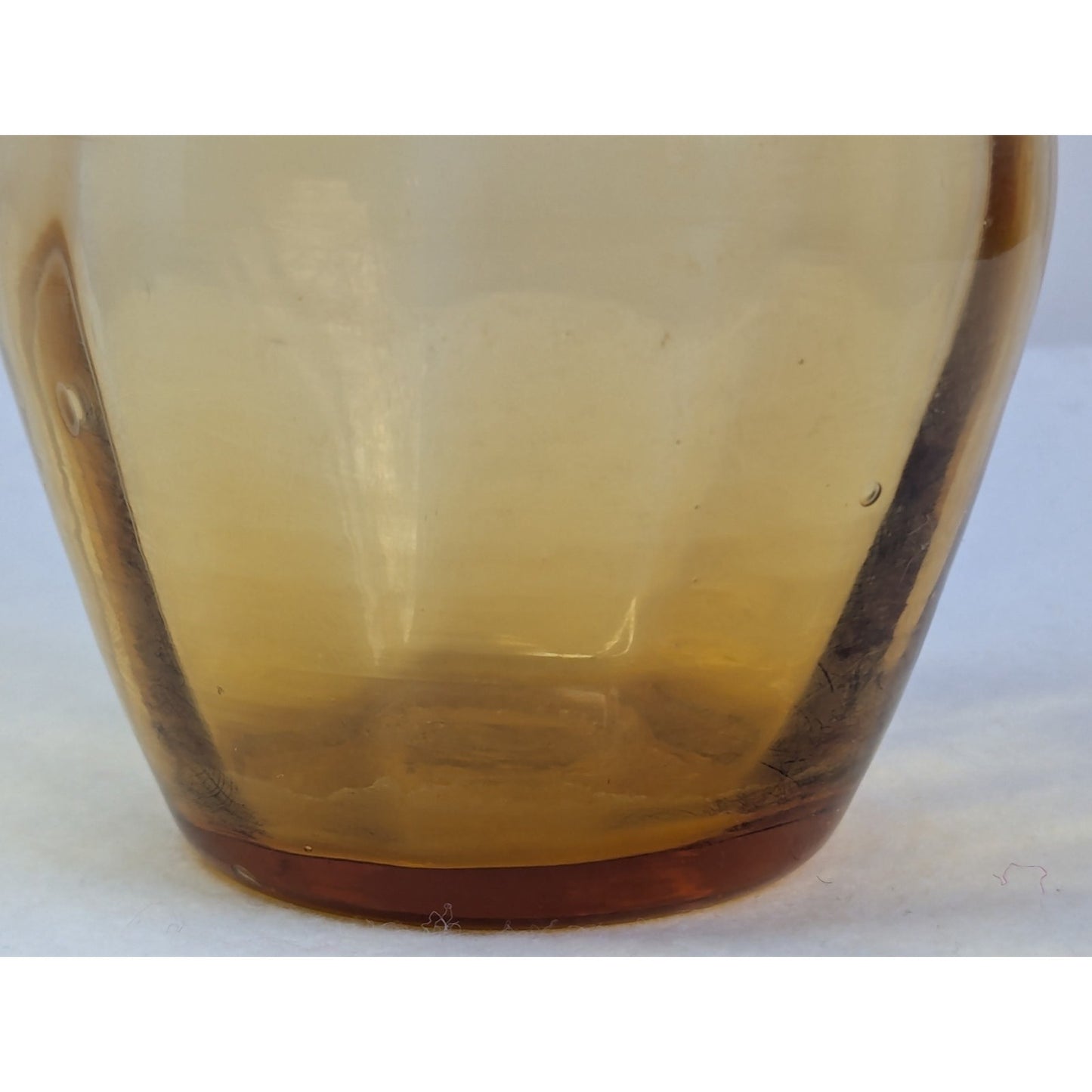 Vintage HOLMEGAARD Hyacinth Bulb Vase Light Amber Glass MCM 5.5" Optic