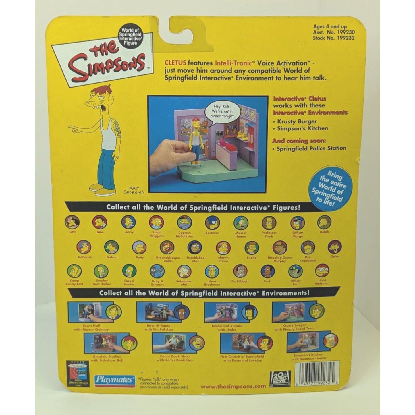 The Simpsons 2001 World Of Springfield Playmates Series 7 Cletus Figure