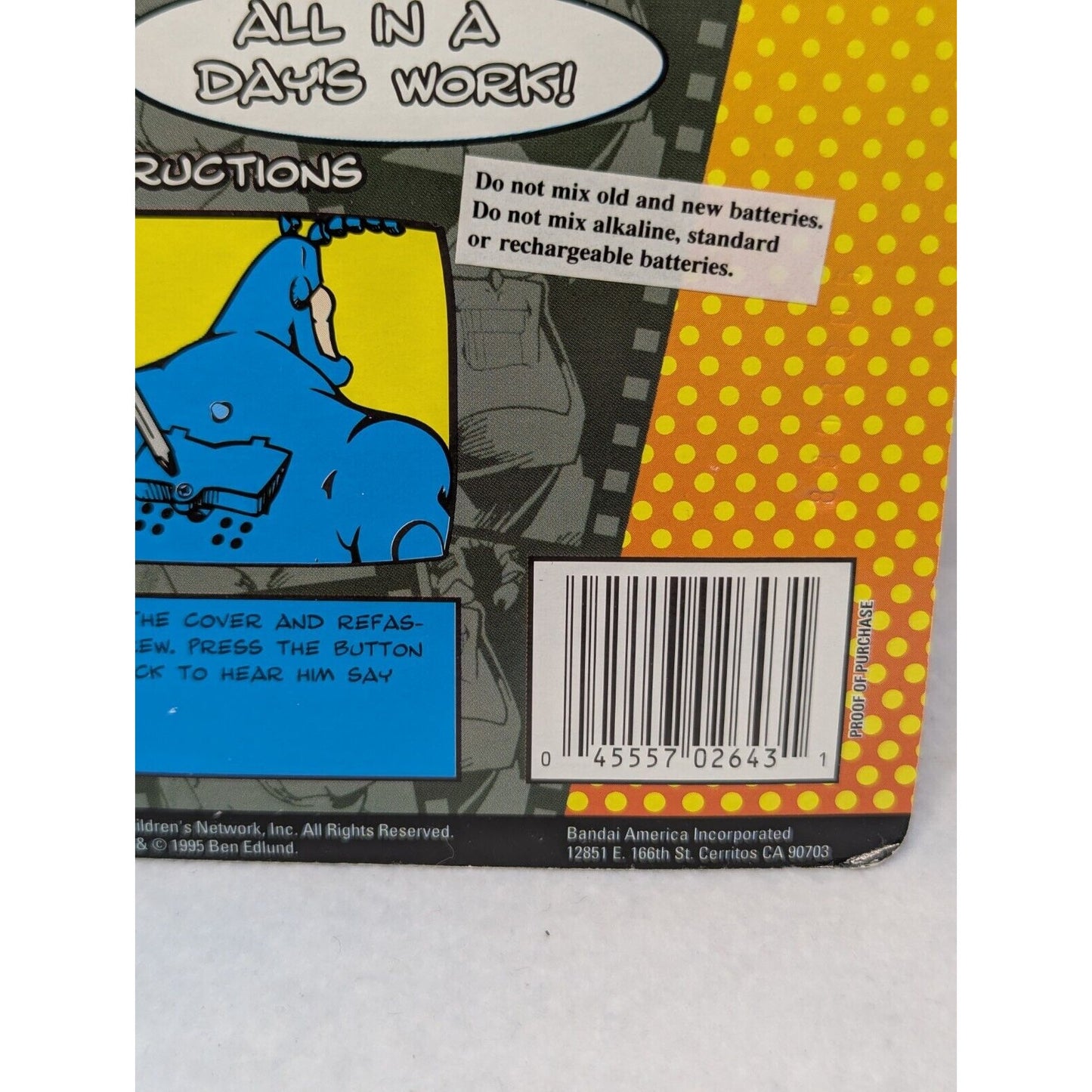 Vintage Bandai 1995 Talking The Tick I Dig Dinosaur Neil Sealed Action Figure