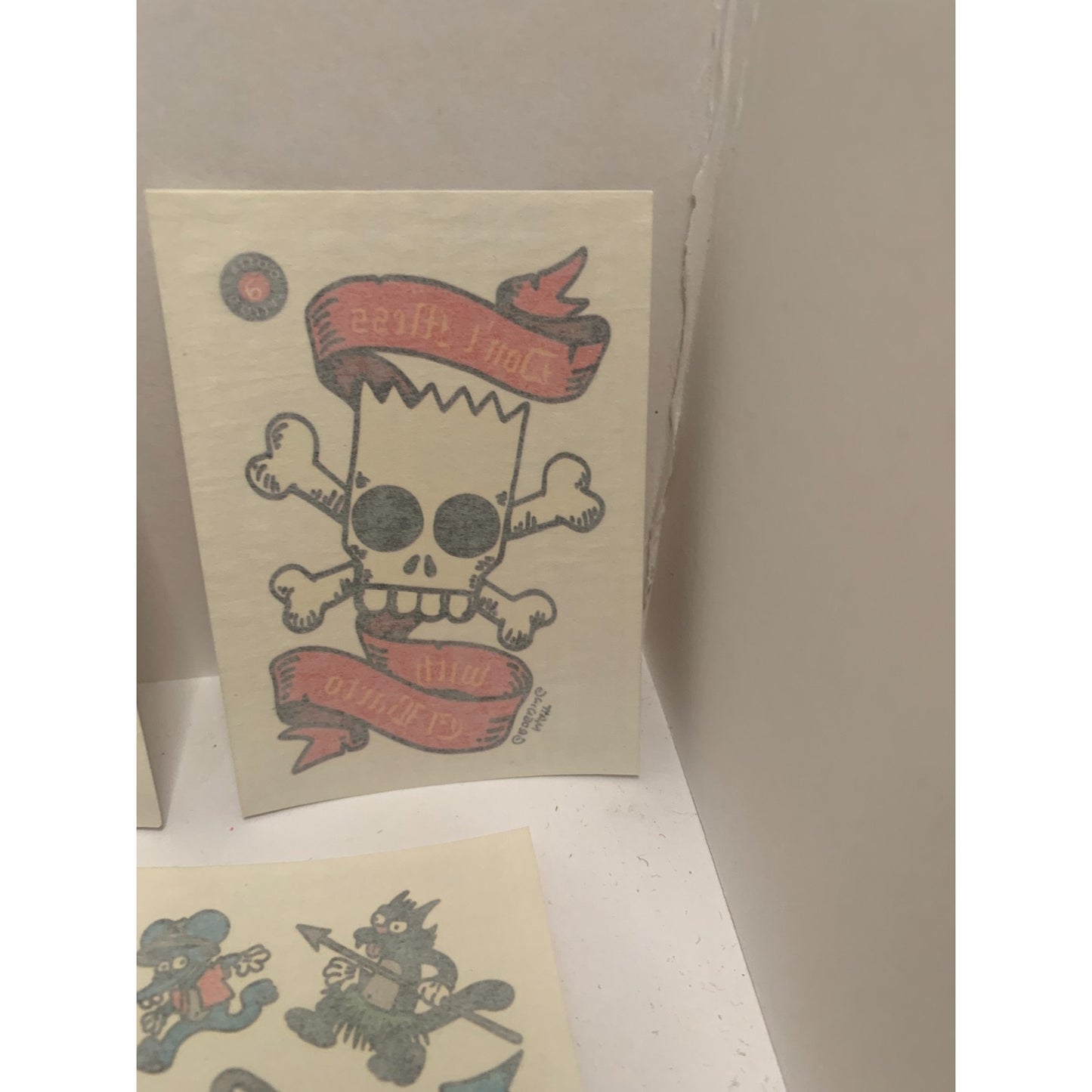 Lot of 8 The Simpsons 1993 Skybox Trading Cards Individual Temporary Tattoos