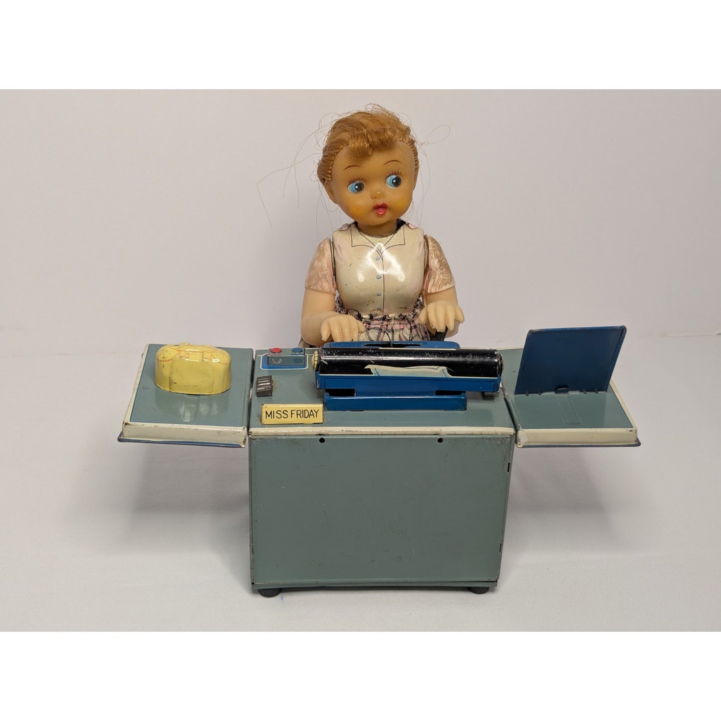 Vintage Linemar Tin Toy Miss Friday The Typist Battery Powered Retro Japan