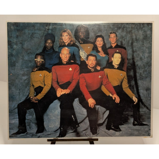 Vintage Star Trek The Next Generation Cast 8x10" Color Cast Photo in Plastic Box