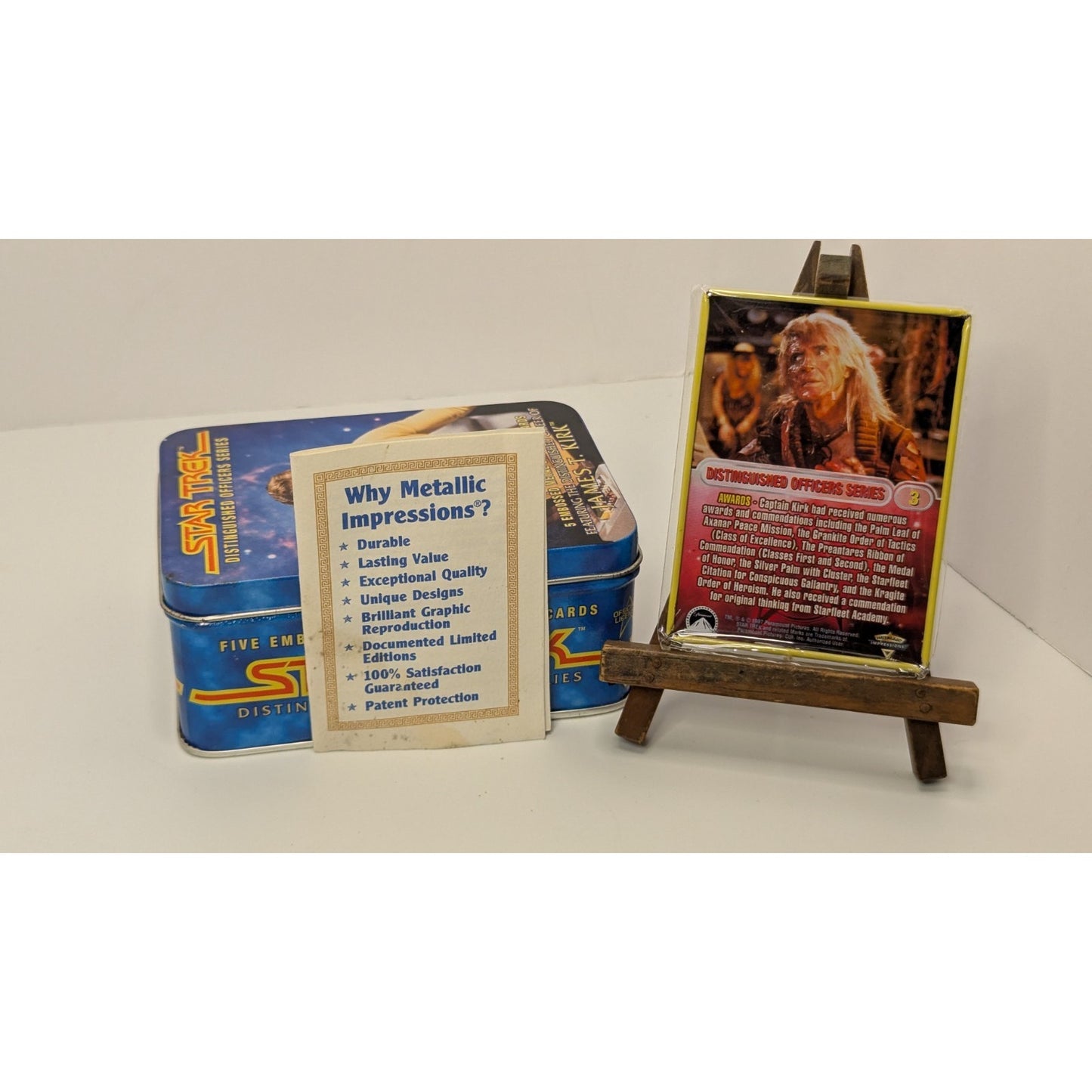 1997 Star Trek Distinguished Officers Series James Kirk Tin w/ Embossed Metal Cards
