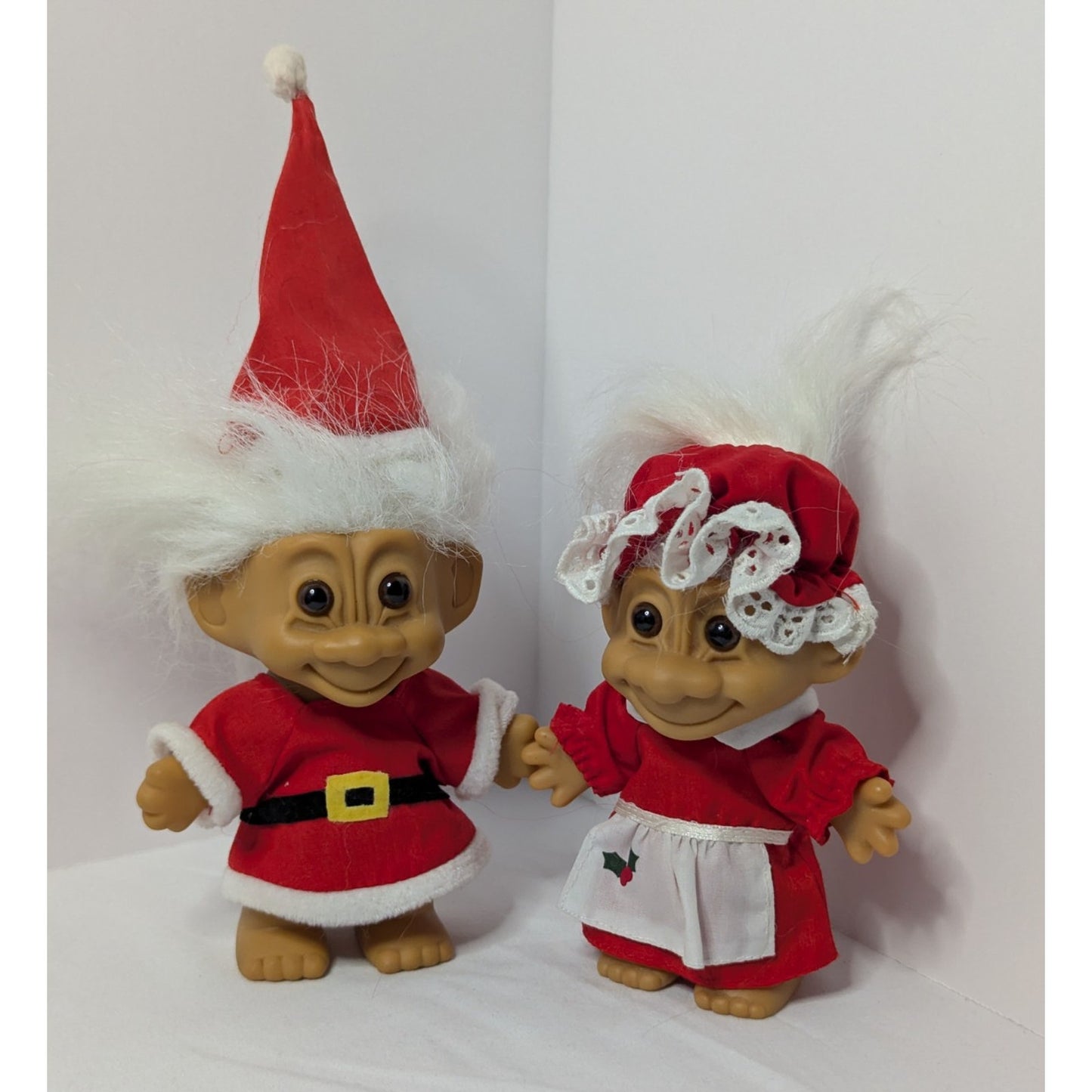 Vintage Mr. & Mrs. Santa Claus Christmas Troll Lot Russ Item # 18278 & 18279