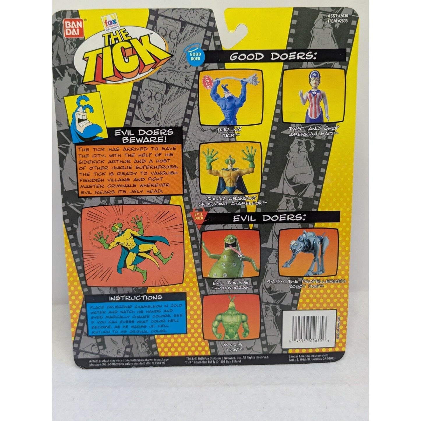 Vintage Bandai 1995 THE TICK Collectible Figure CRUSADING CHAMELEON Series 2