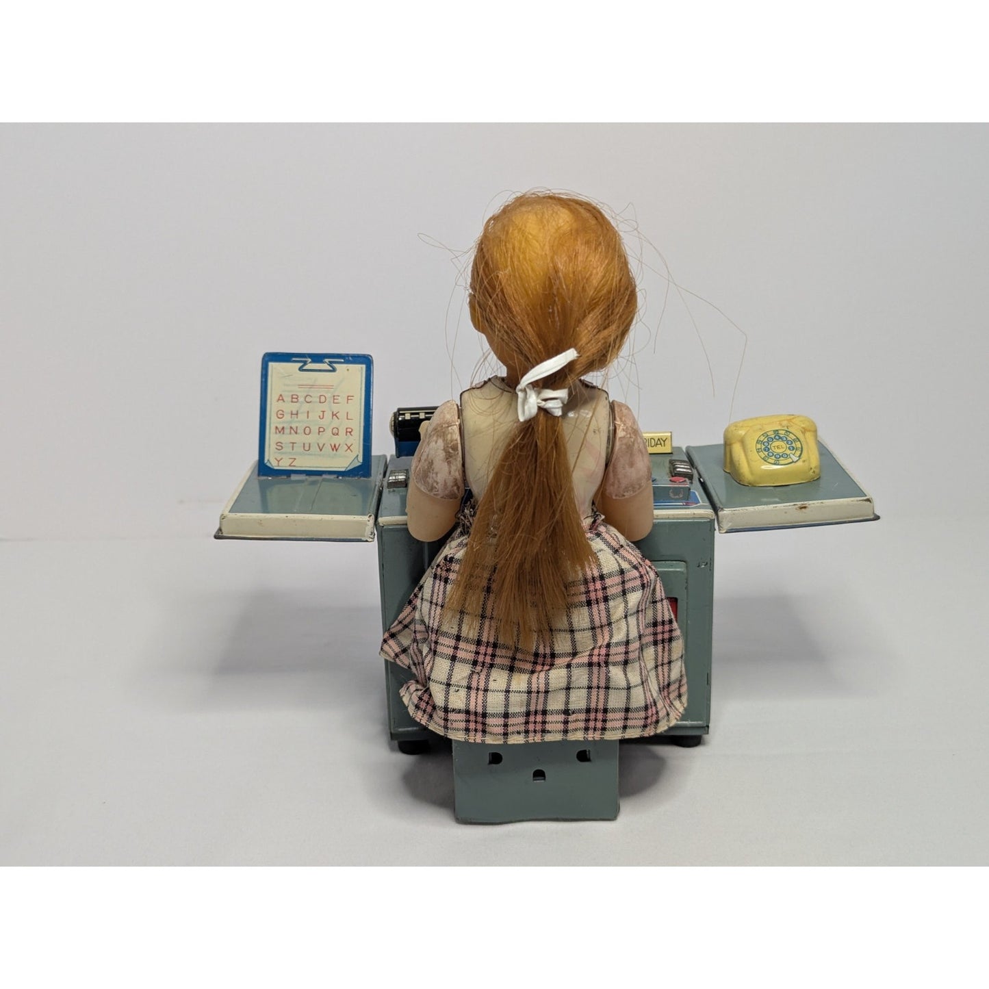 Vintage Linemar Tin Toy Miss Friday The Typist Battery Powered Retro Japan