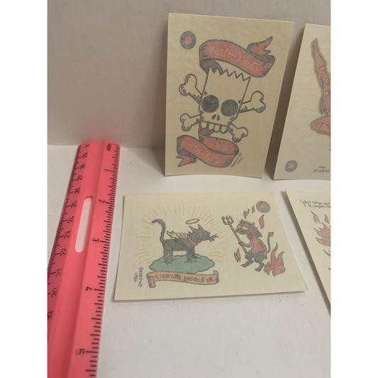 Lot of 6 The Simpsons 1993 Skybox Trading Cards Individual Temporary Tattoos