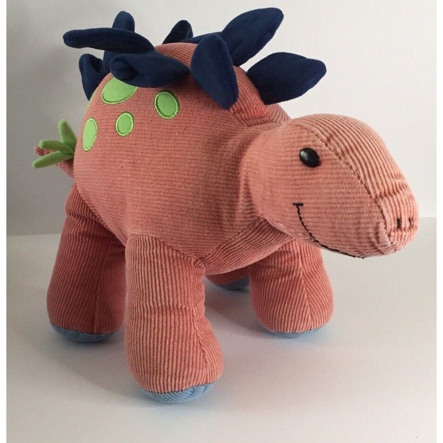Vtg Gund Aaahh Dinosaur Plush Corduroy Steggy 16” Long Rusty Red Stuffed Animal