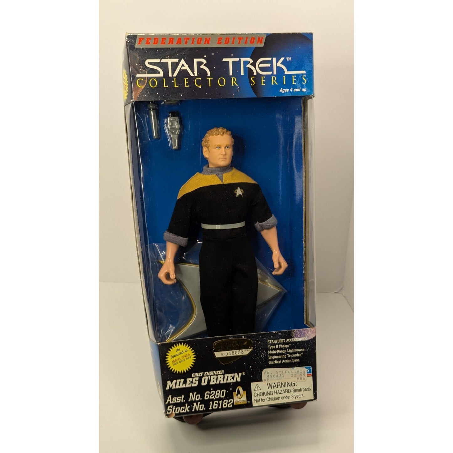 Star Trek MILES O'BRIEN 9" Action Figure 1996 DS9 Playmates FEDERATION Edition