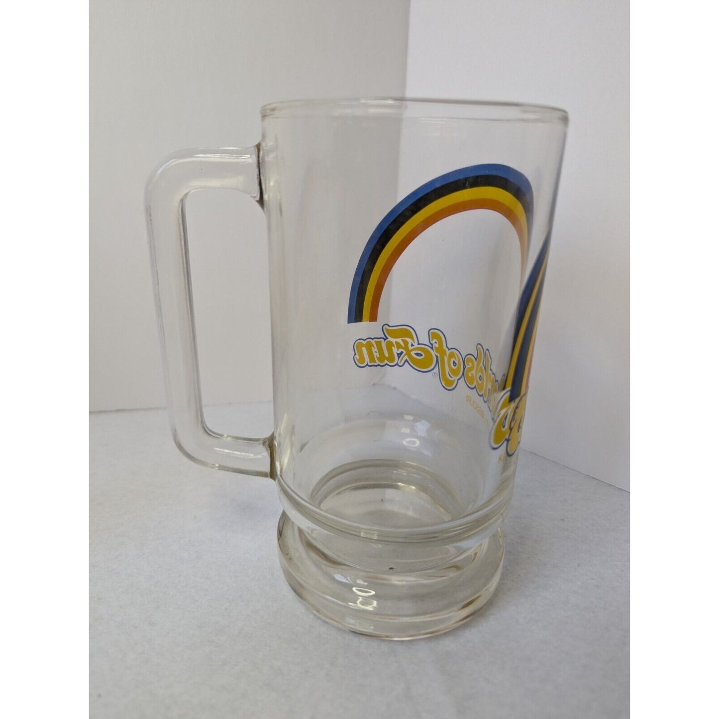 Set of 4 Worlds of Fun Rainbow Amusement Park Kansas City Missouri Glass Beer Mugs