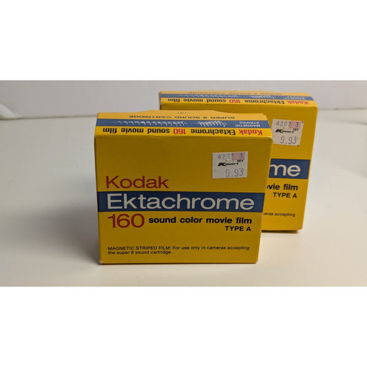 Kodak Ektachrome 160 Sound Super 8 mm Color Movie Film Type A Exp - 2 Rolls