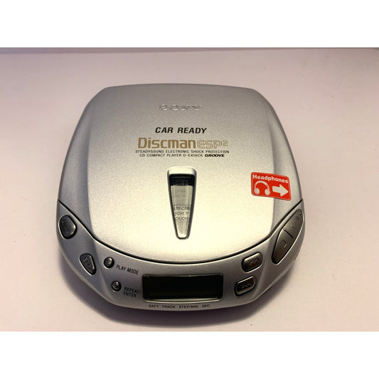 1999 Vtg Sony DE456CK Discman ESP2 Silver Portable Car Ready CD Player Tested