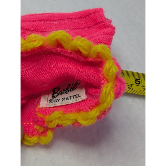 Vintage 1968 Talking Barbie #1115 Mod Pink Knit Swimsuit Top Cover Up