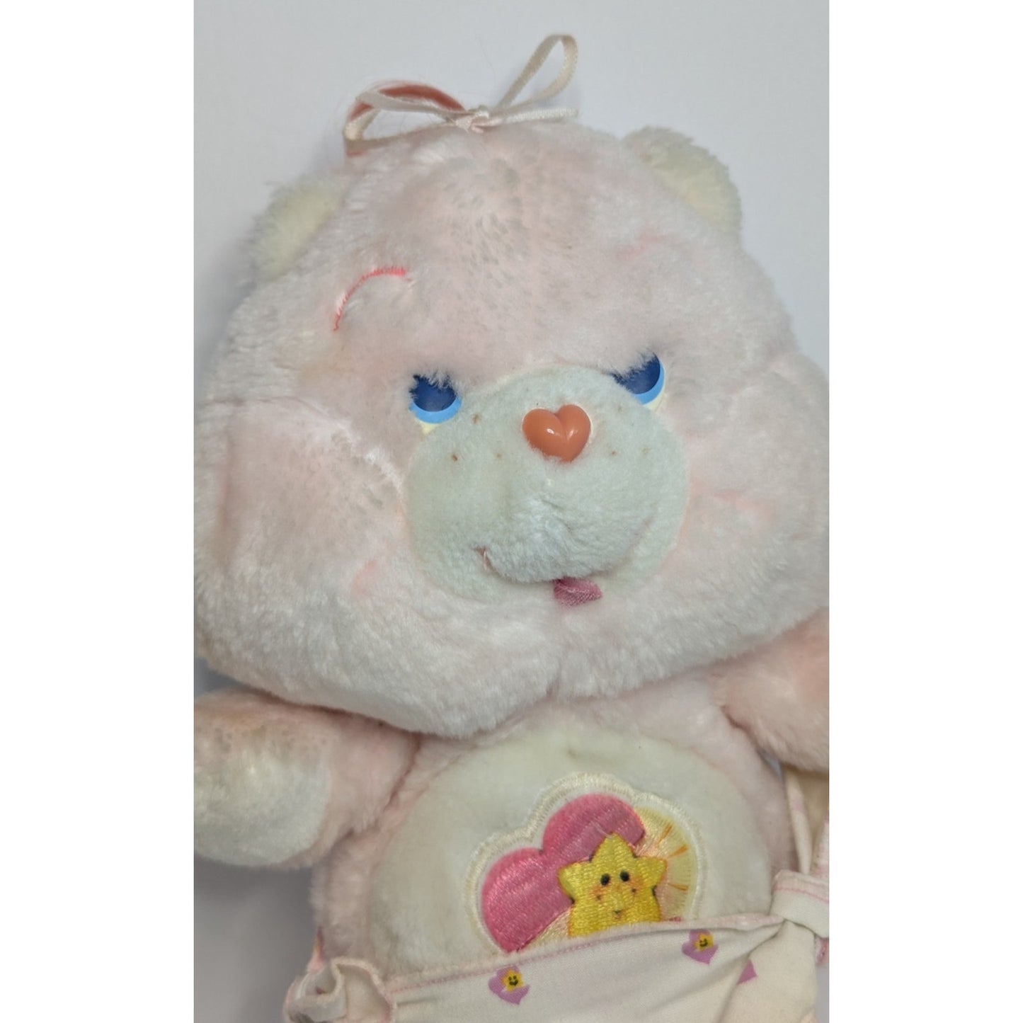 Vintage Care Bears BABY HUGS Plush 10.5" Pink Stuffed Animal Kenner 1983