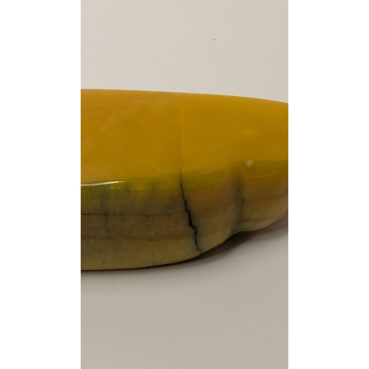 Vintage Alabaster Stone Fruit Yellow Melon Slice w/ Painted Seeds 6" 15.3oz