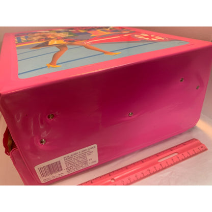 Vintage 1989 Mattel Barbie Doll Vinyl Pink Travel Carrying Case Wardrobe