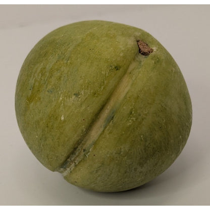 Vintage Green Hand Painted Italian Alabaster Stone Fruit Greengage Plum 9oz