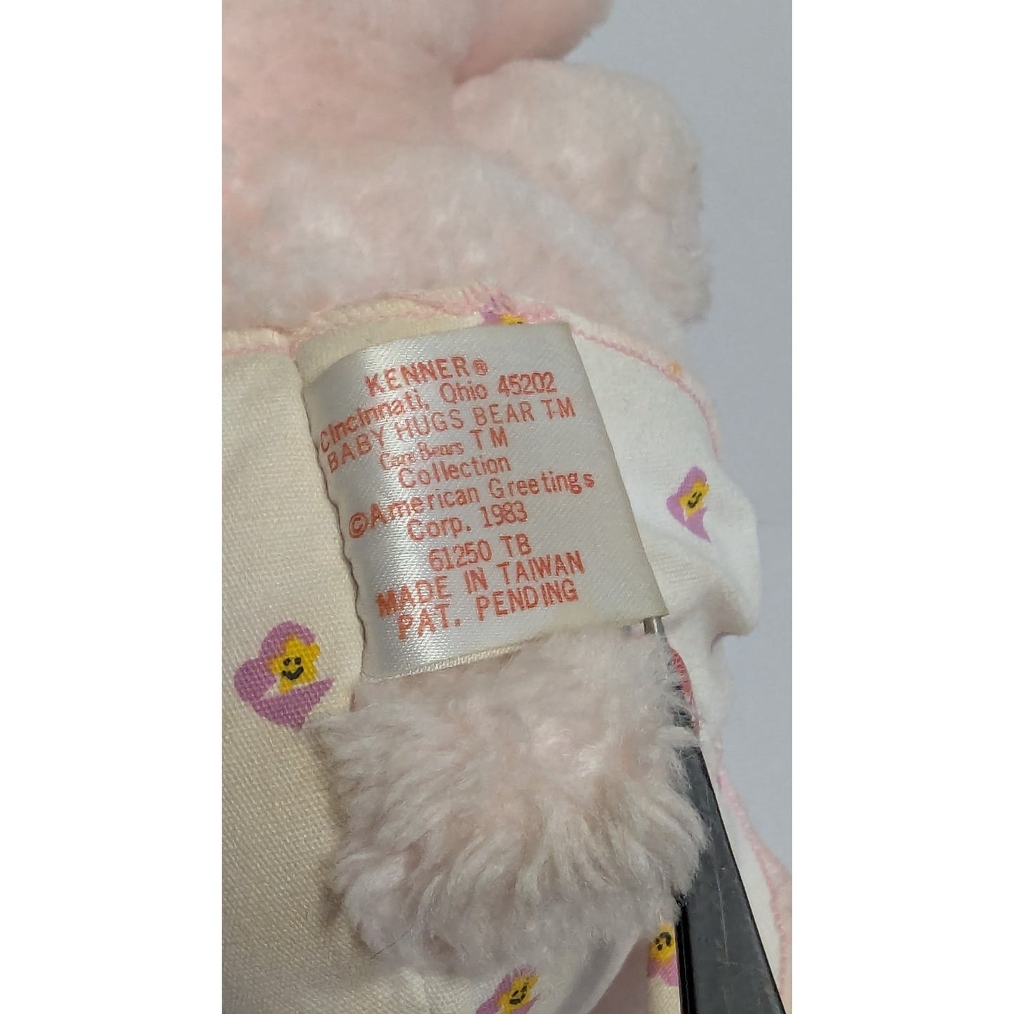Vintage Care Bears BABY HUGS Plush 10.5" Pink Stuffed Animal Kenner 1983