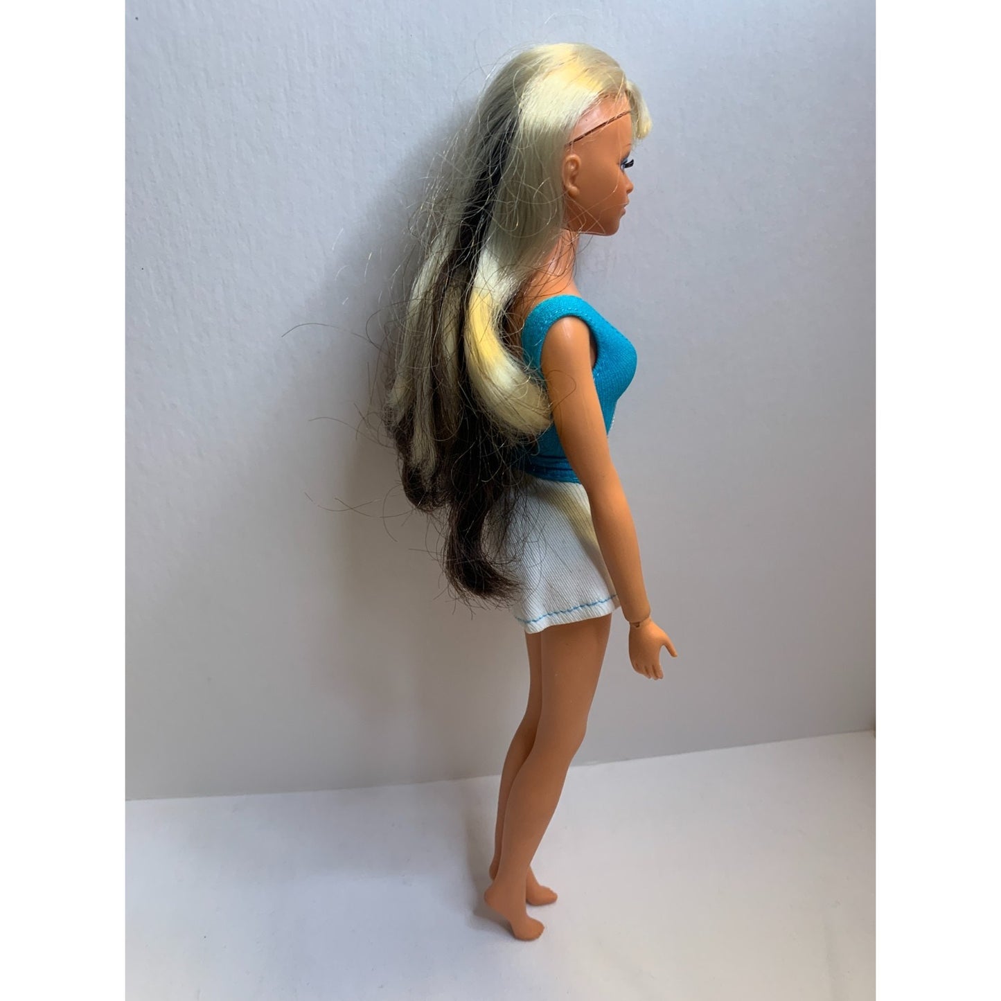 Ideal Tuesday Taylor Barbie Doll Vtg 1975 SWIVEL SCALP Brunette Blonde Org Dress