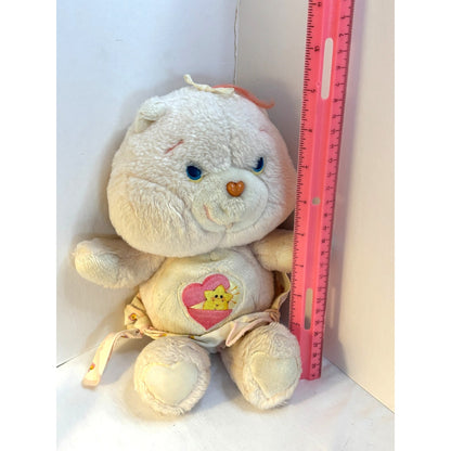 Vintage 1983 Care Bear Baby Hugs Bear Plush with Diaper Kenner Pastel Pink