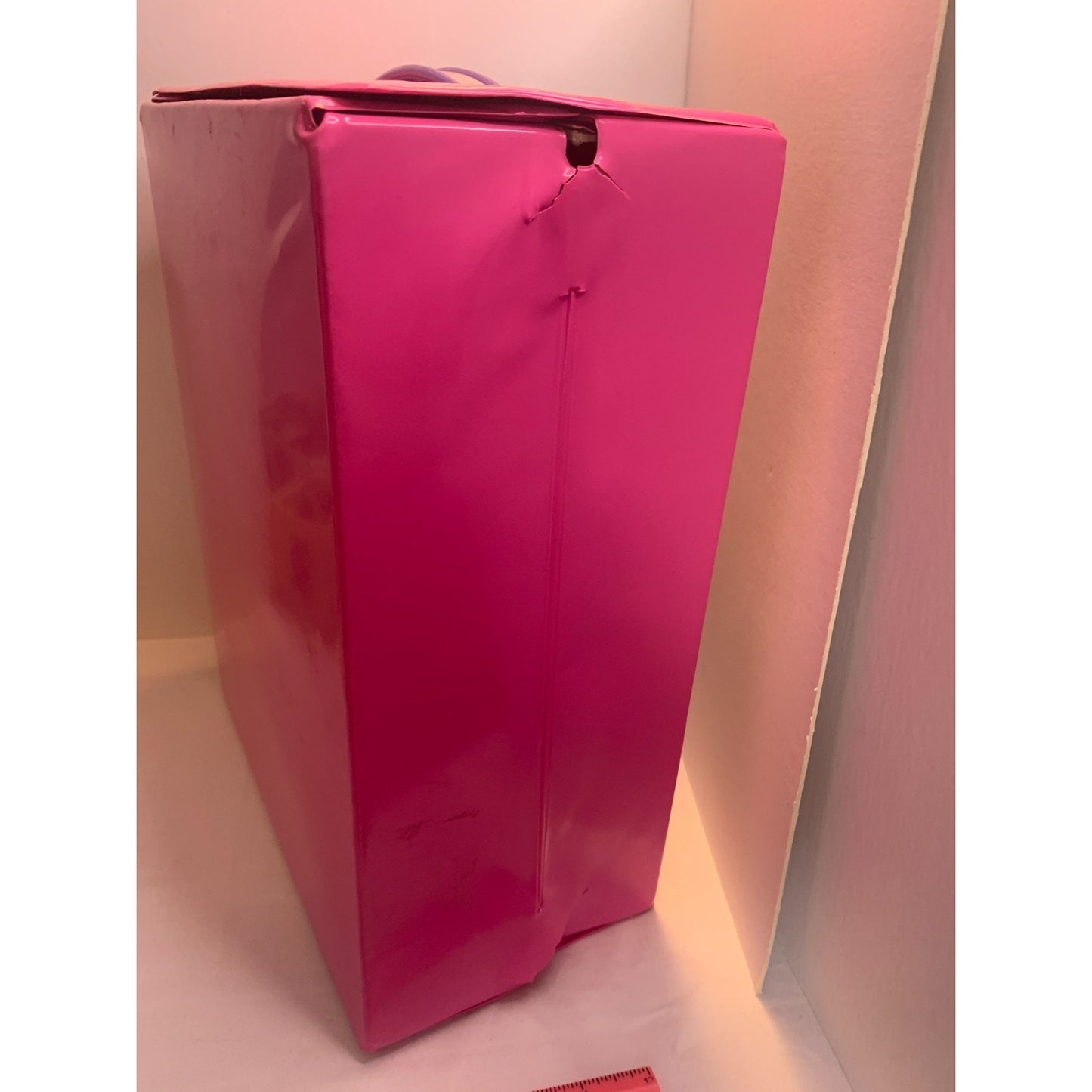 Vintage 1989 Mattel Barbie Doll Vinyl Pink Travel Carrying Case Wardrobe