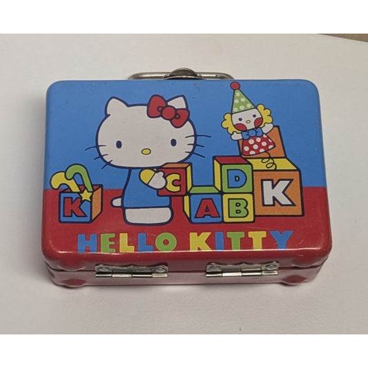 1976 Vintage Sanrio Hello Kitty Tiny Tin Mini Lunch Box 4" x 2.75"