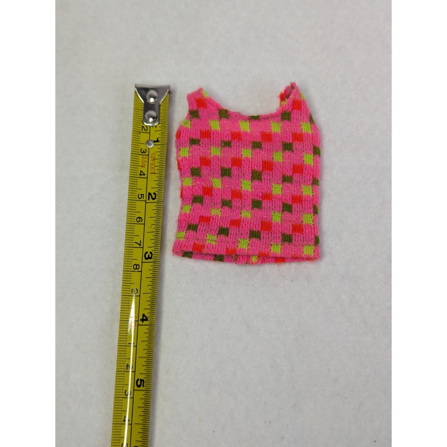Vintage 1968 Barbie Mod Era Twist And Turn TNT Outfit #1160 Pink Knit Top Mattel