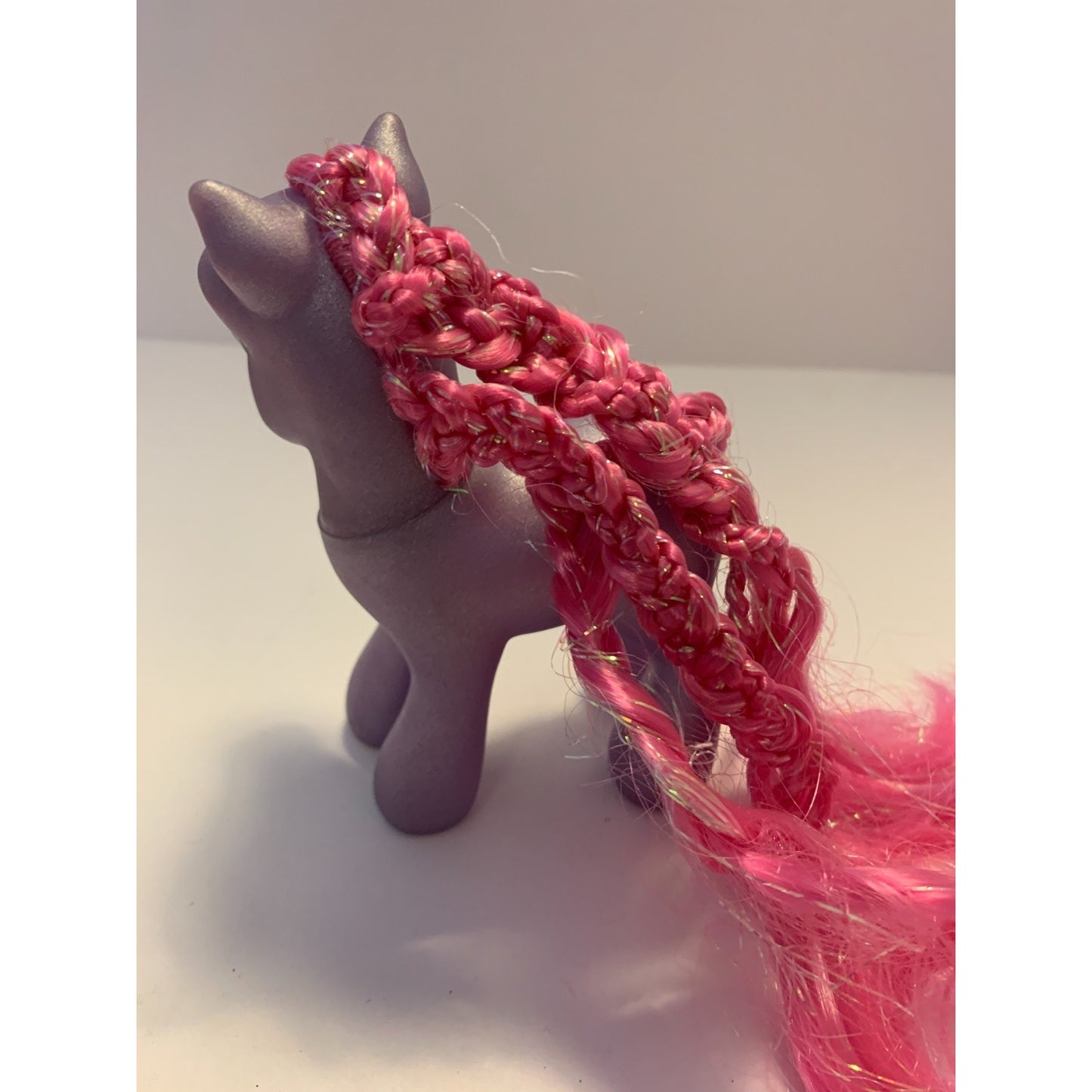 Vintage 2002 G3 My Little Pony Petal Blossom Purple Shimmer Pink Extra Long Hair